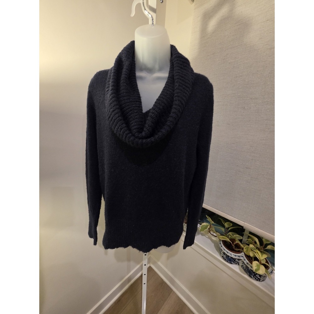 J.Crew Sweater Womens Medium Navy Wynter Cowlneck Mohair Wool Knit Casual Preppy